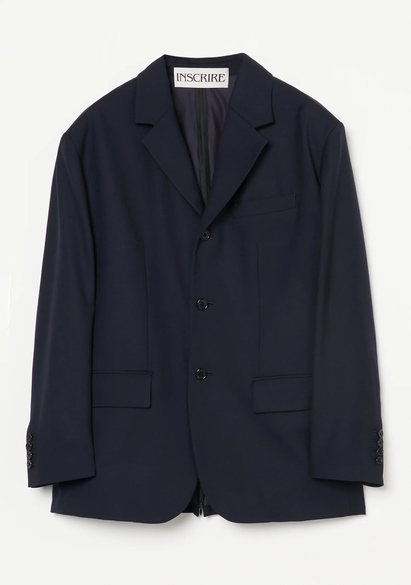 INSCRIRE Wool Back Open Jacket - NAVY – un INSCRIRE Wool Back Open Jacket - NAVY – un