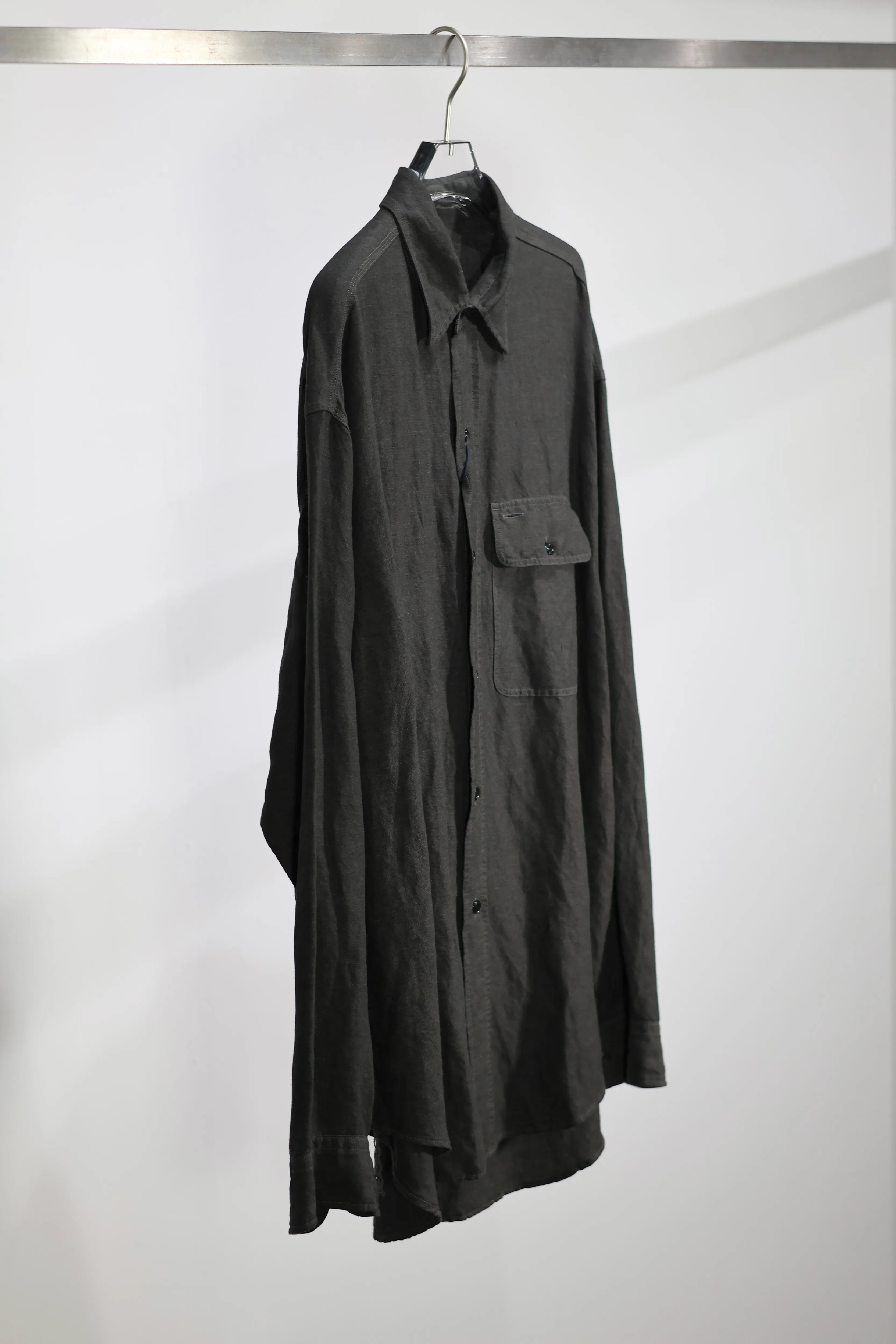 YLÈVE - VISCOSE LINEN SHIRT - CHARCOAL – un