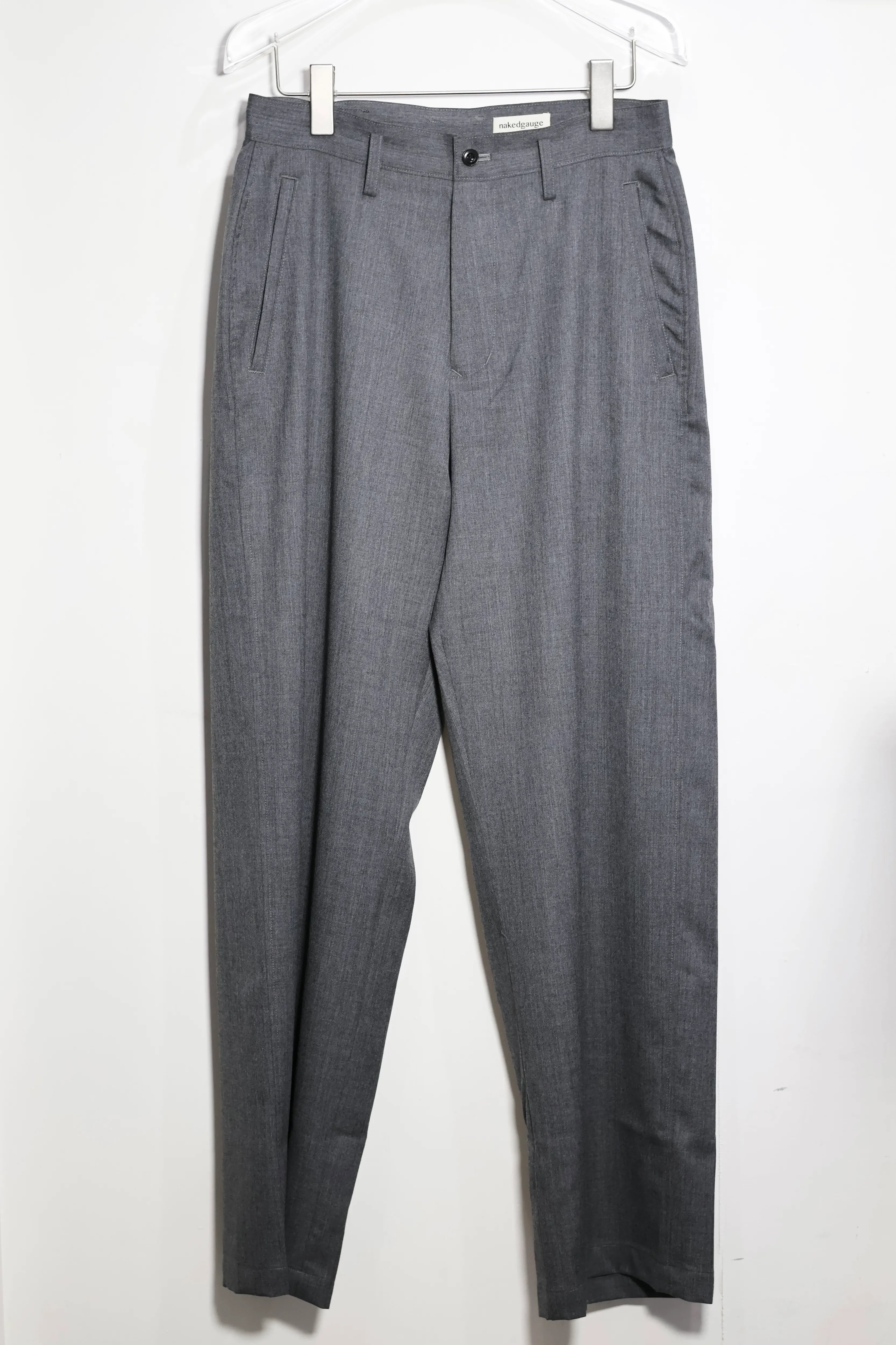 パンツ NAKEDGAUGE/WOOL GABARDINE ASHLEY SLACKS nakedgauge - WOOL GABARDINE ASHLEY SLACKS - GRAY – un