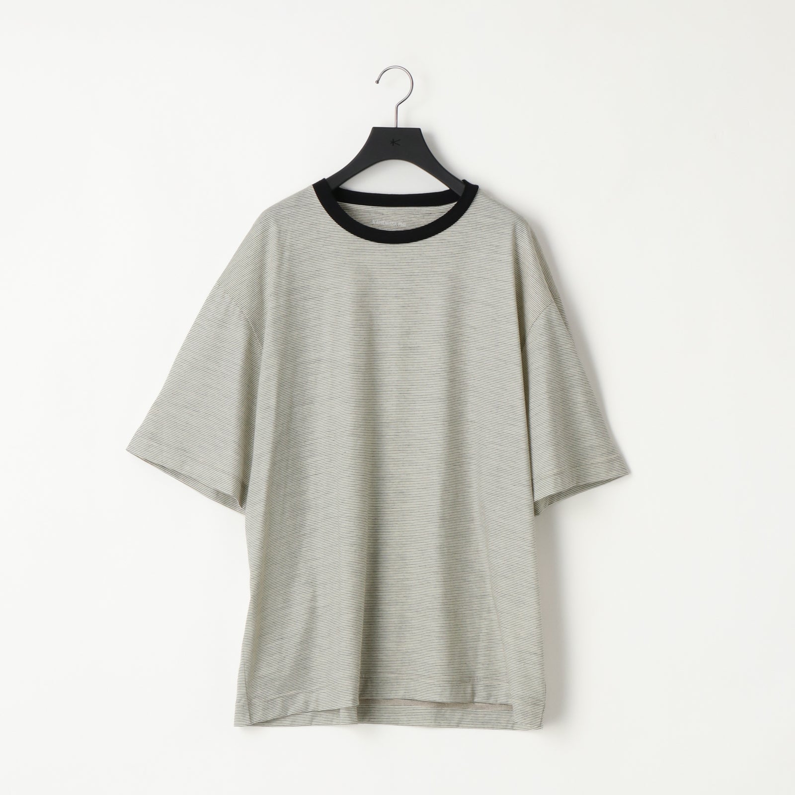 KANEMASA PHIL. - 36G Wool Stripe S/S Tee - BEIGE(Regents White) – un