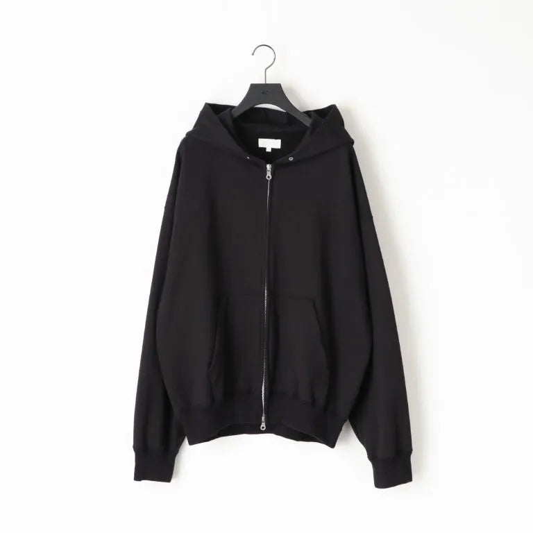 KANEMASA PHIL. - 36G Fine Sweat Zip Hoodie - BLACK DYE – un