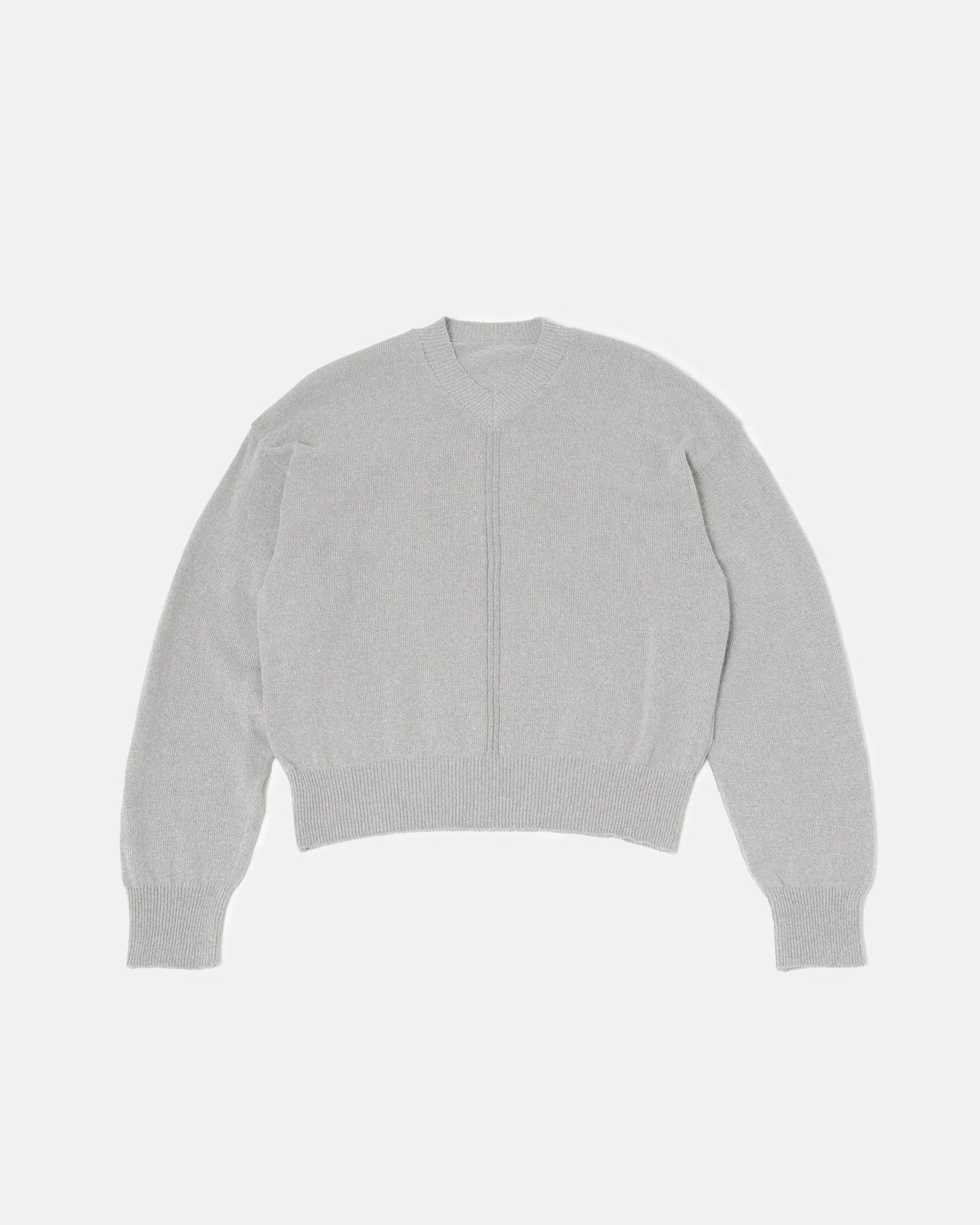 SimplyComplicated - V NECK LIGHT KNIT SWEATER - LT.GREY