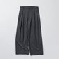 nakedgauge - WOOL GABARDINE 3PLEAT WIDE SLACKS - CHARCOAL GRAY