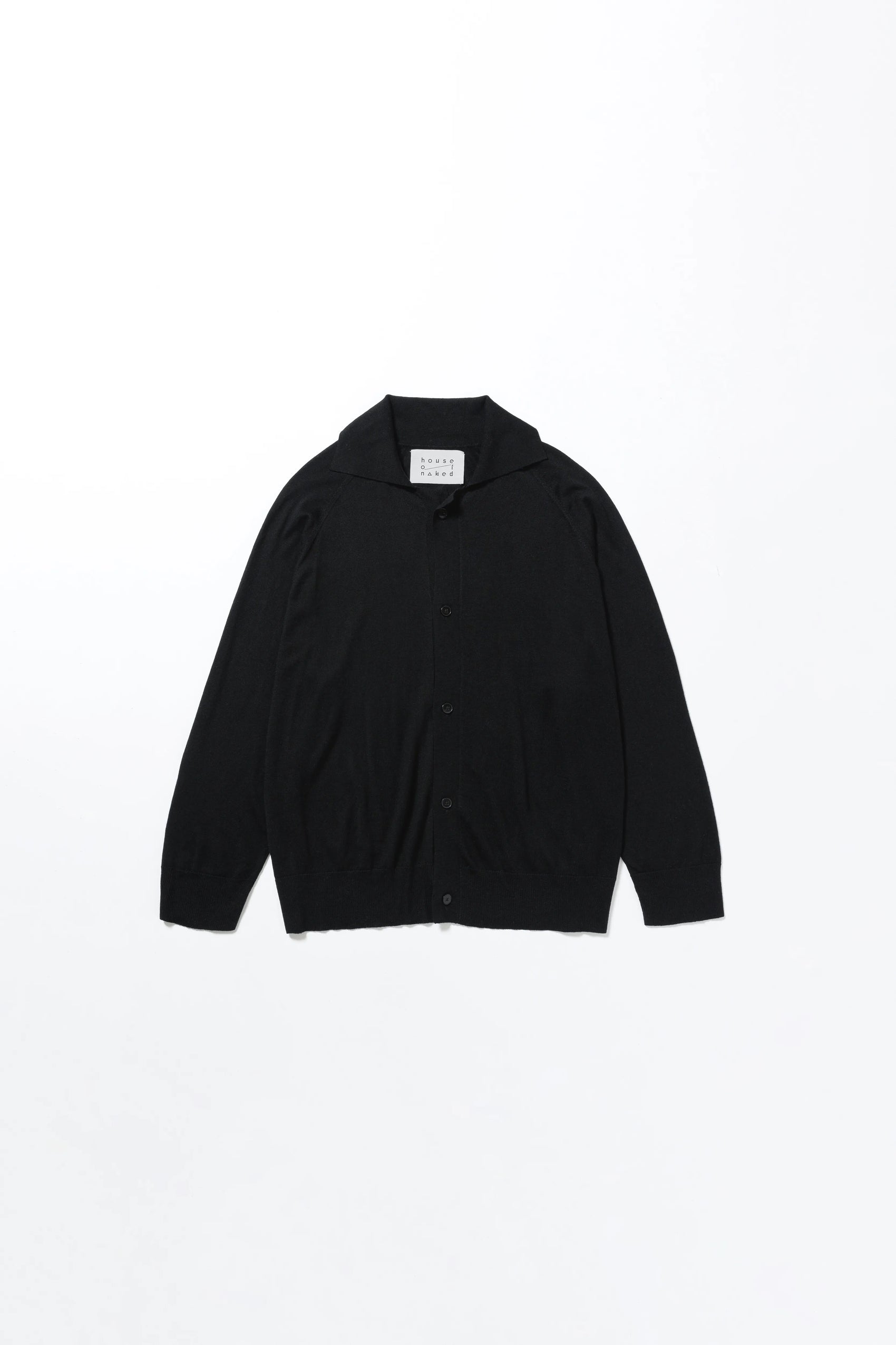 house of naked - SILK × CASHMERE CARDIGAN I - BLACK