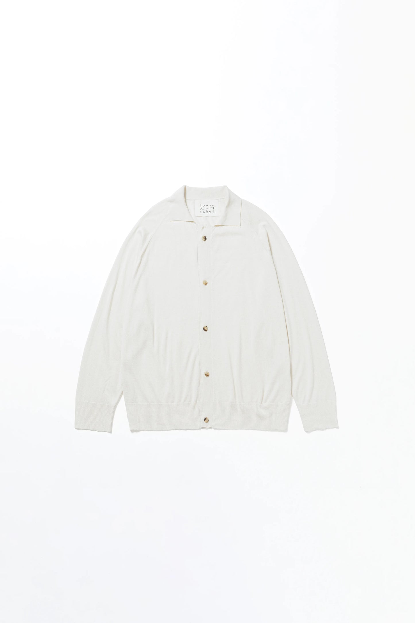 house of naked - SILK × CASHMERE CARDIGAN I - RAW WHITE