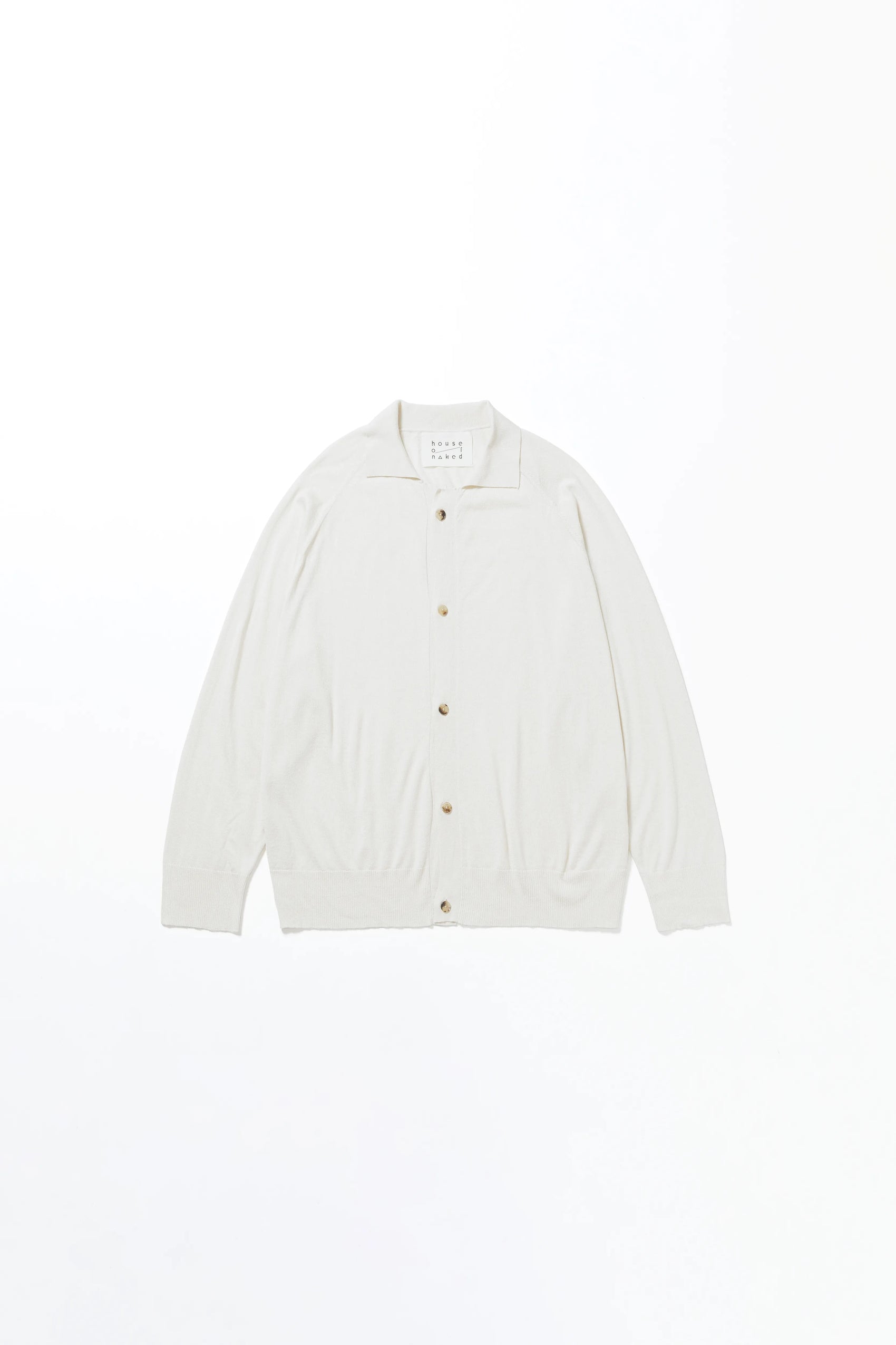 house of naked - SILK × CASHMERE CARDIGAN I - RAW WHITE