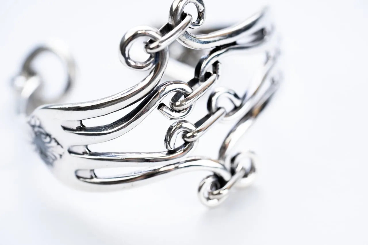 WAKAN SILVER SMITH - Double fork bracelet - SILVER