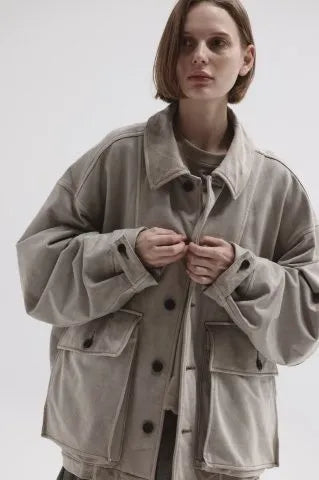 KANEMASA PHIL. - 36G Fine Sweat Work Jacket - BLACK DYE