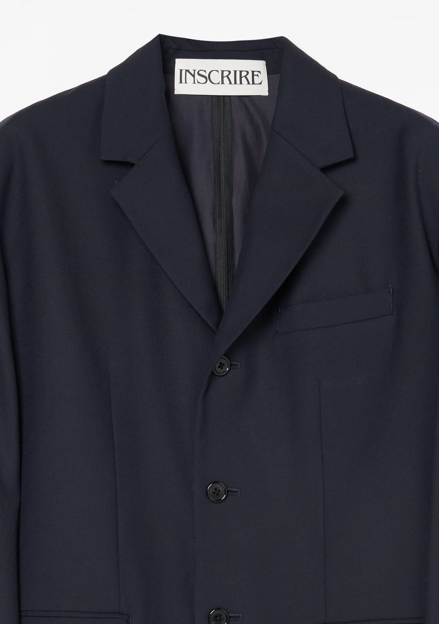 INSCRIRE Wool Back Open Jacket - NAVY – un INSCRIRE Wool Back Open Jacket - NAVY – un