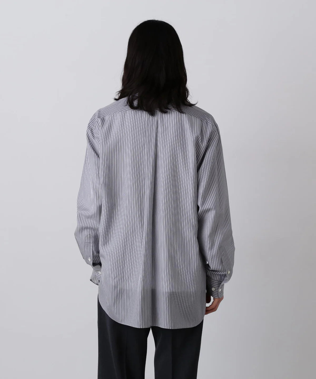 YLÈVE - ACETATE CUPRA STRIPE SHIRT - BLACK