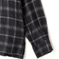 YLÈVE - BRUSHED RAYON CHECK OPEN/COLLAR SHIRT - GREY