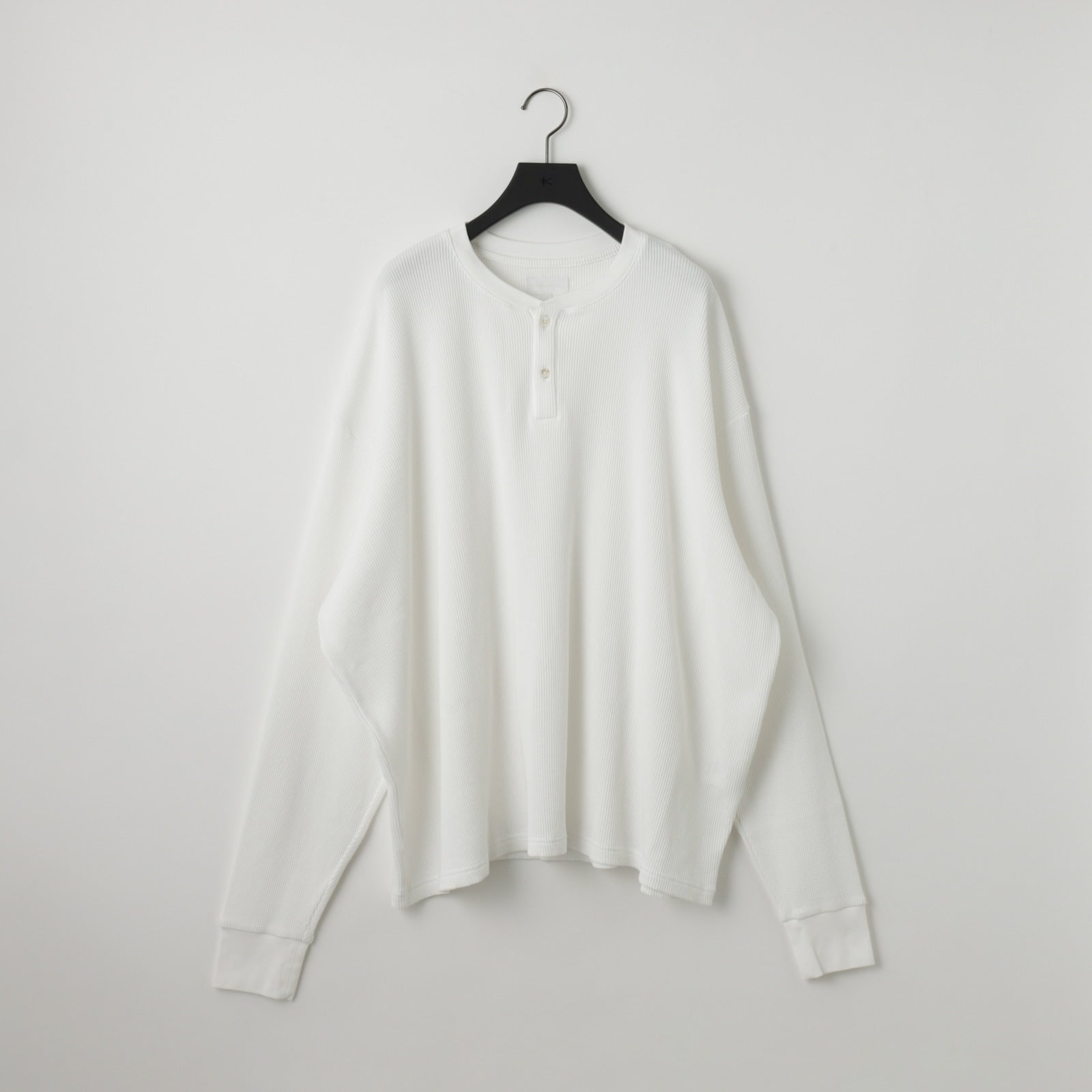 KANEMASA PHIL. - 18G Garment Dye Waffle - WHITE(OXFORD WHITE)