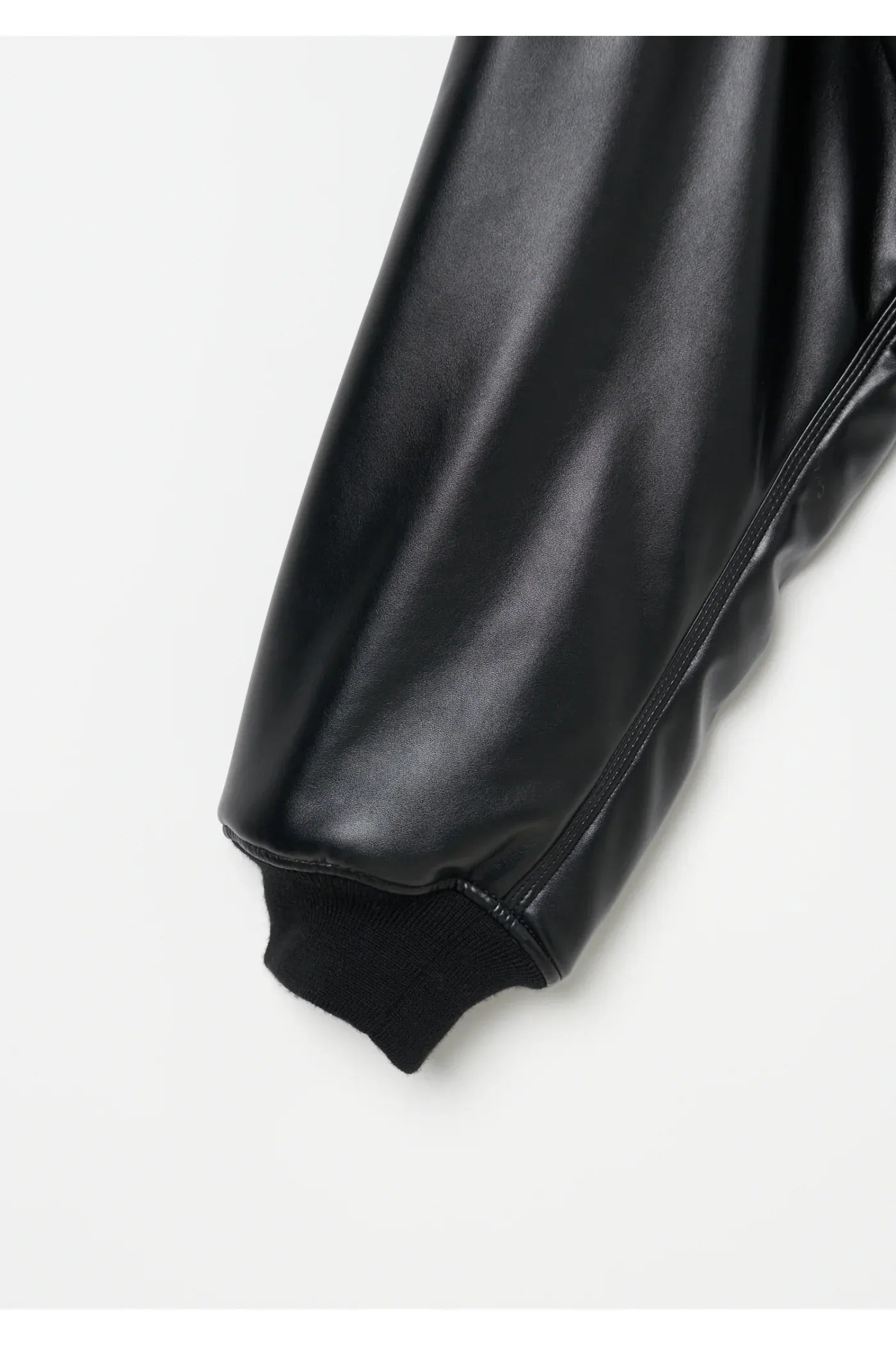 INSCRIRE - Leather Zip Up Hoodie - BLACK