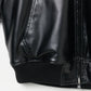 INSCRIRE - Leather Zip Up Hoodie - BLACK