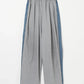 INSCRIRE - Hybrid Sweat Denim Pants - BLUE USED × LT.GREY