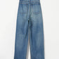INSCRIRE - Hybrid Sweat Denim Pants - BLUE USED × LT.GREY