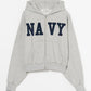 INSCRIRE - Navy Zip Hoodie - LT.GREY