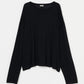 INSCRIRE - Cotton Silk Over Size Long T- Shirt - BLACK