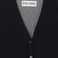 INSCRIRE - Cotton 16G Over Size V neck Cardigan - BLACK × GREY