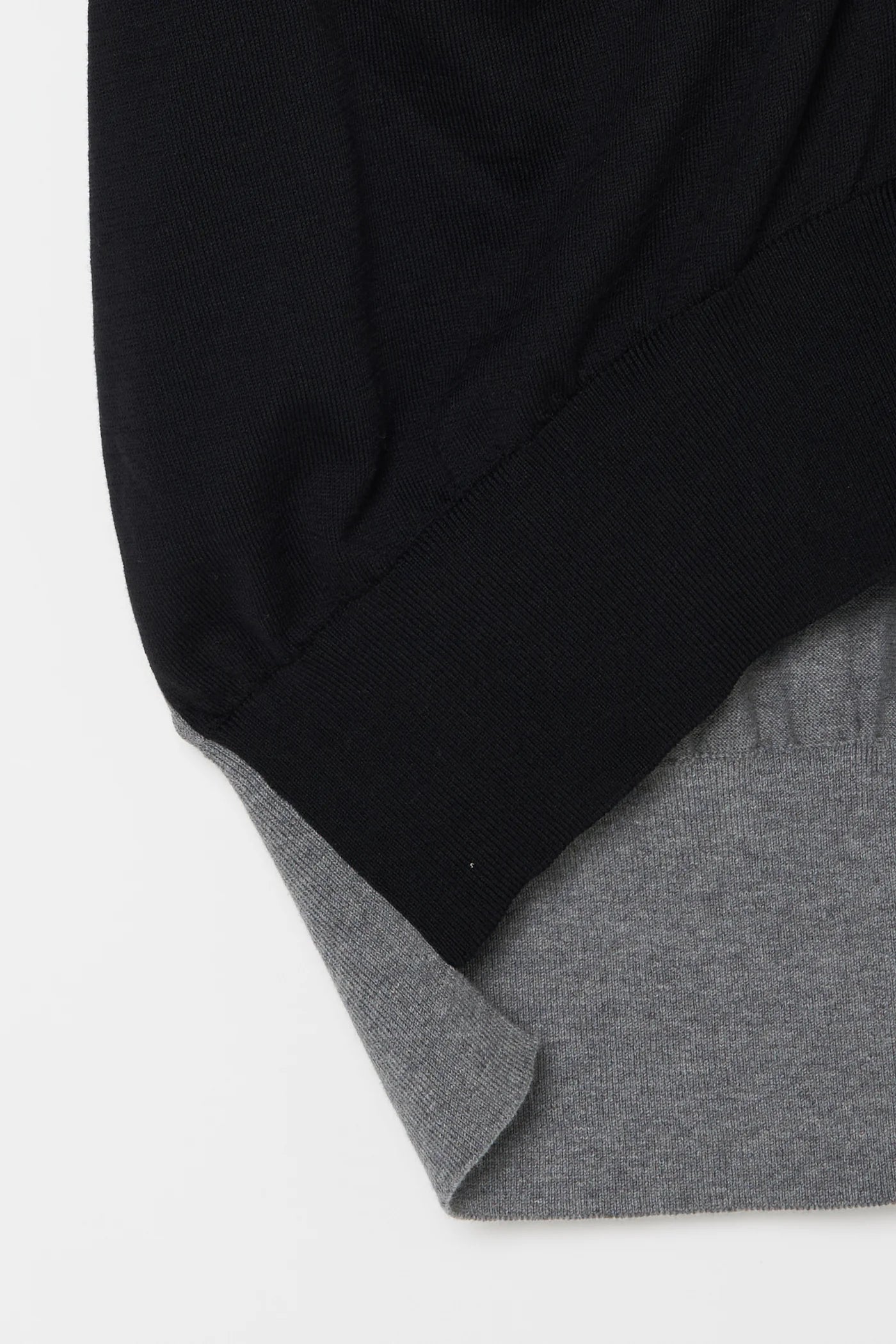 INSCRIRE - Cotton 16G Over Size V neck Cardigan - BLACK × GREY