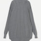 INSCRIRE - Cotton 16G Over Size V neck Cardigan - BLACK × GREY