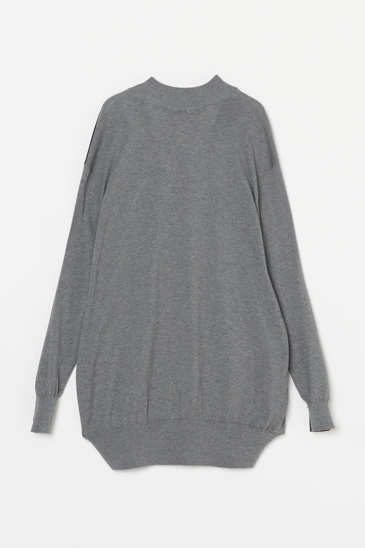 INSCRIRE - Cotton 16G Over Size V neck Cardigan - BLACK × GREY