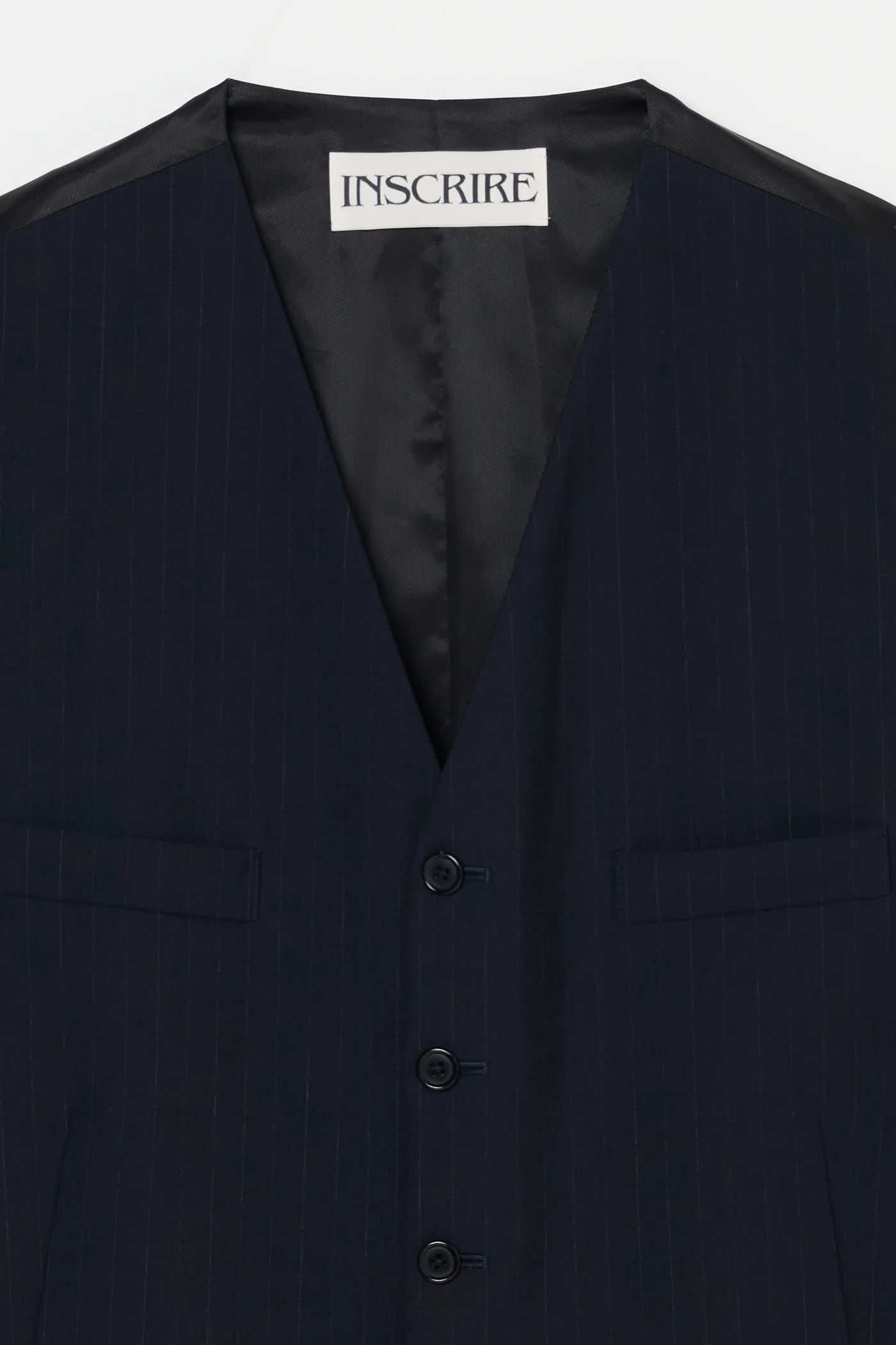 INSCRIRE - Wool Over Size Gilet - NAVY STRIPE