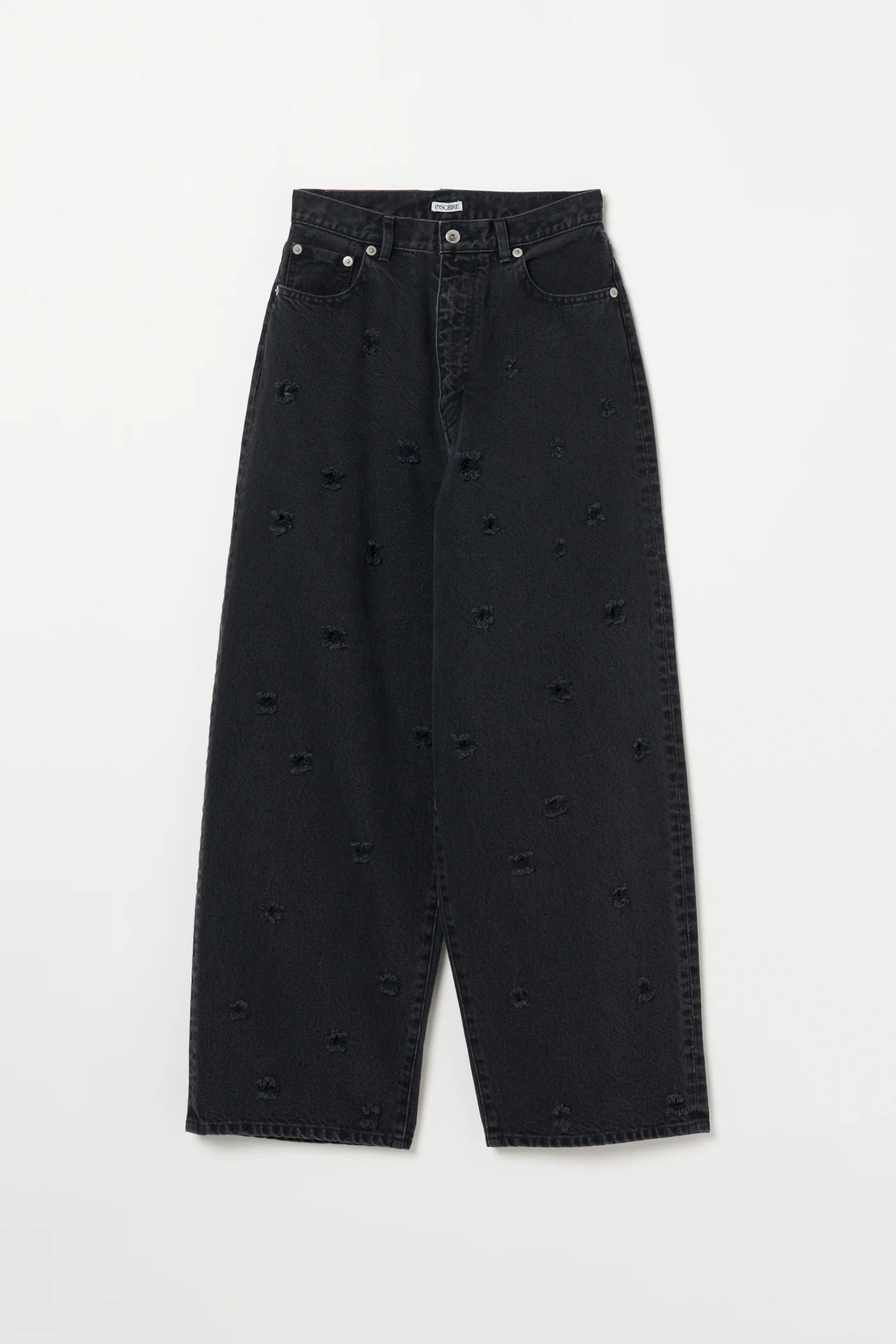 INSCRIRE - Dot Hole Denim Pants - BLACK USED