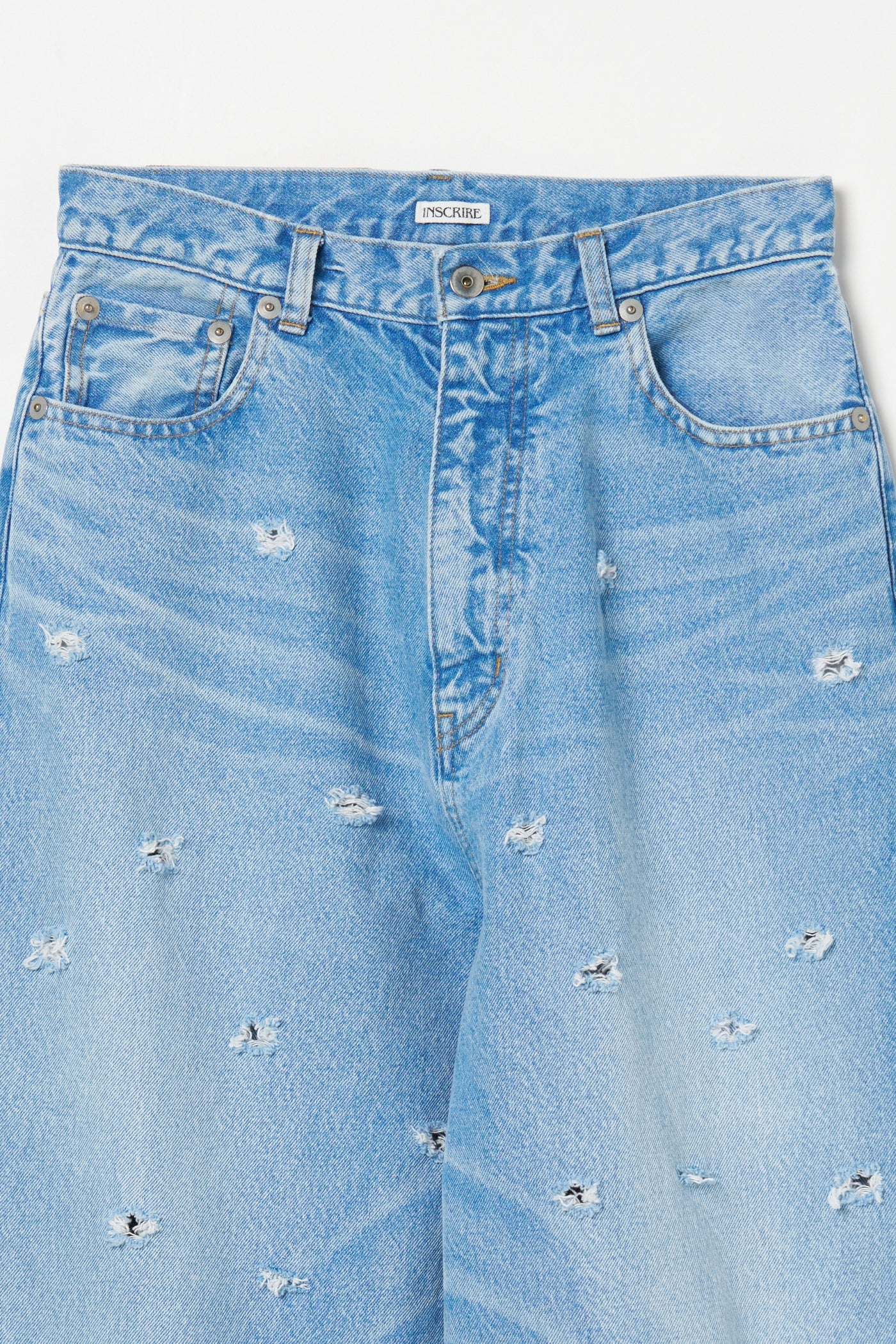 INSCRIRE - Dot Hole Denim Pants - BLUE USED
