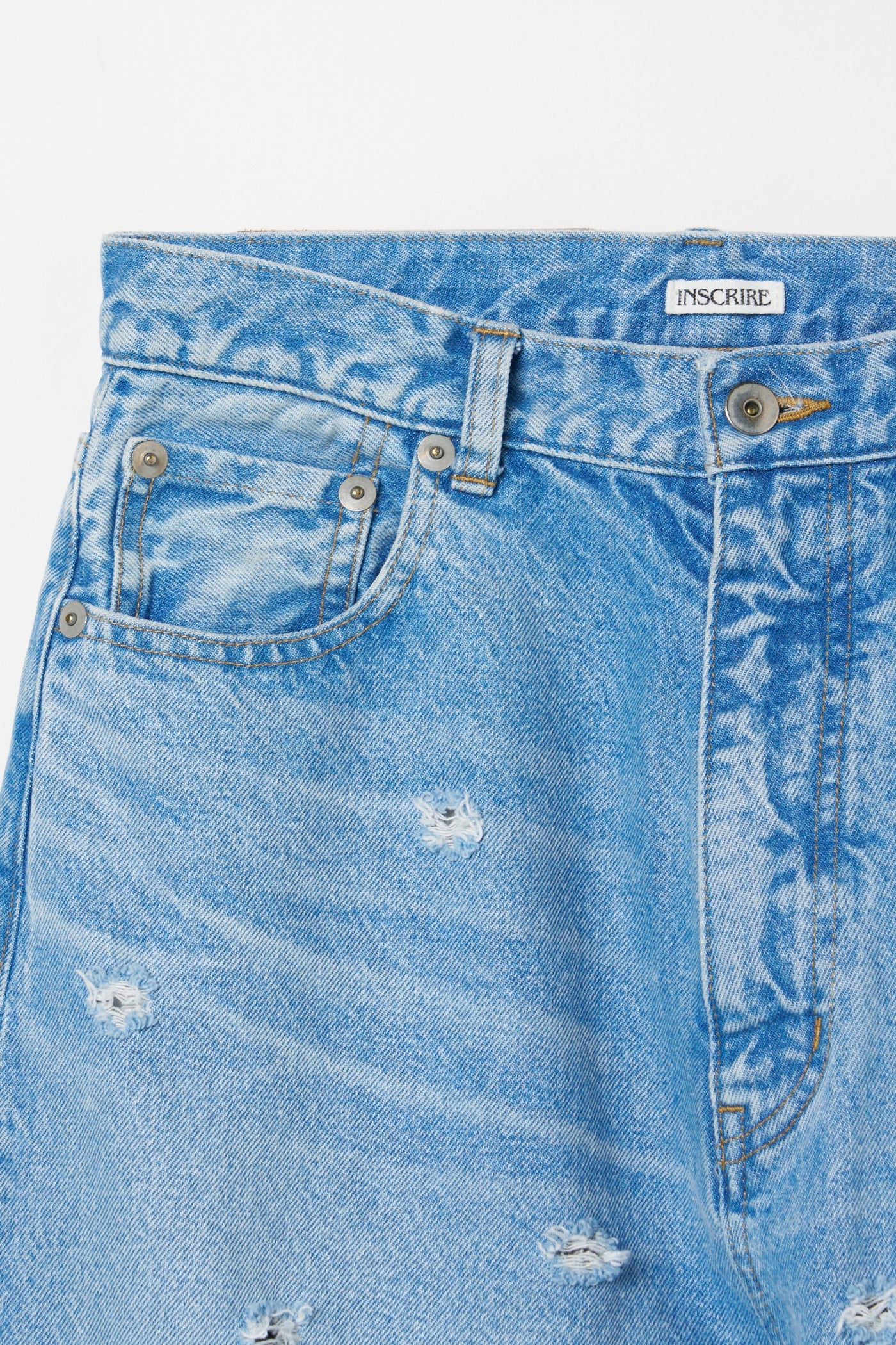 INSCRIRE - Dot Hole Denim Pants - BLUE USED
