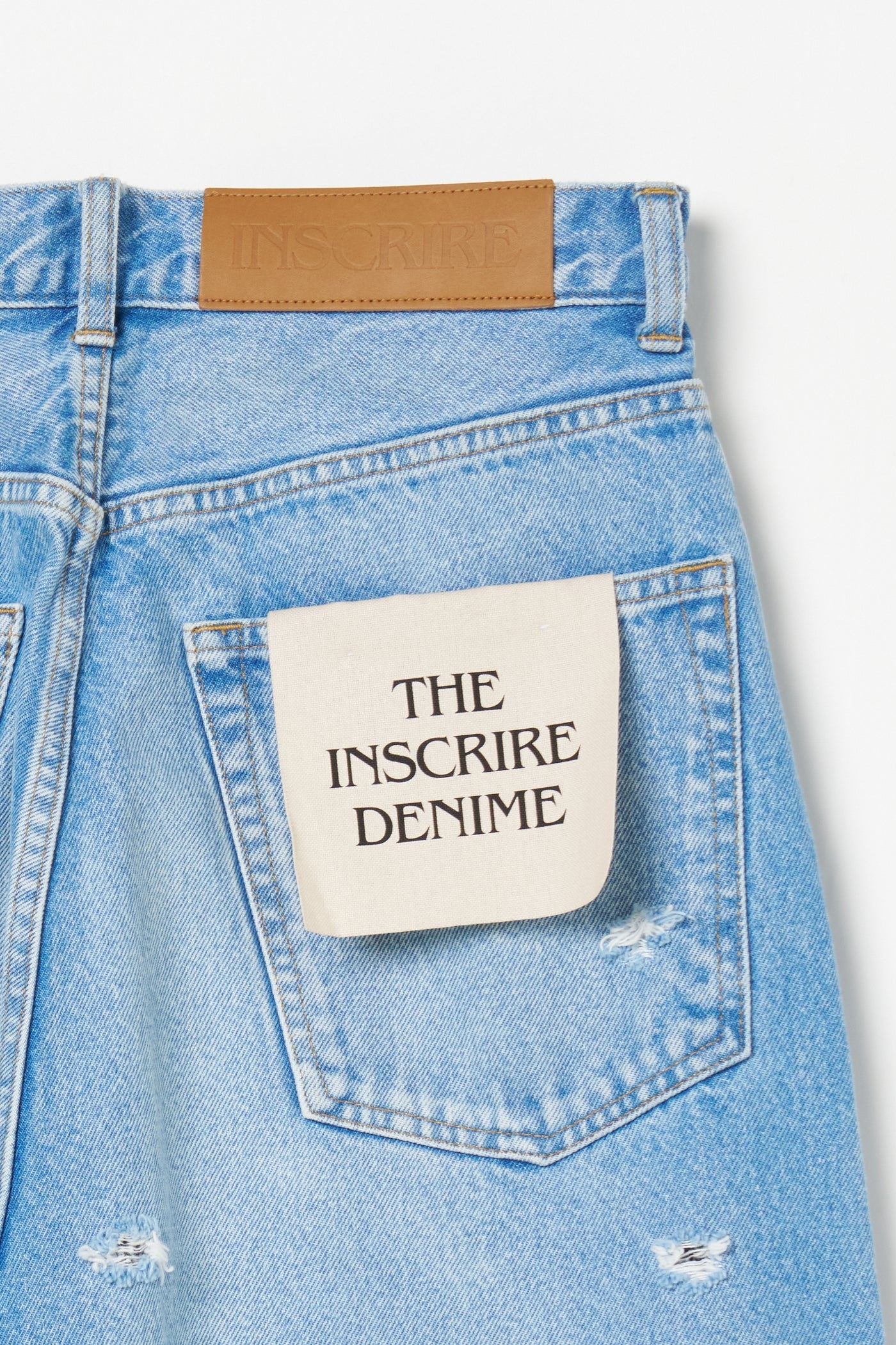 INSCRIRE - Dot Hole Denim Pants - BLUE USED