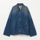 INSCRIRE - Used Denim Zip Up Blouson - DK.BLUE USED