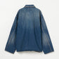INSCRIRE - Used Denim Zip Up Blouson - DK.BLUE USED