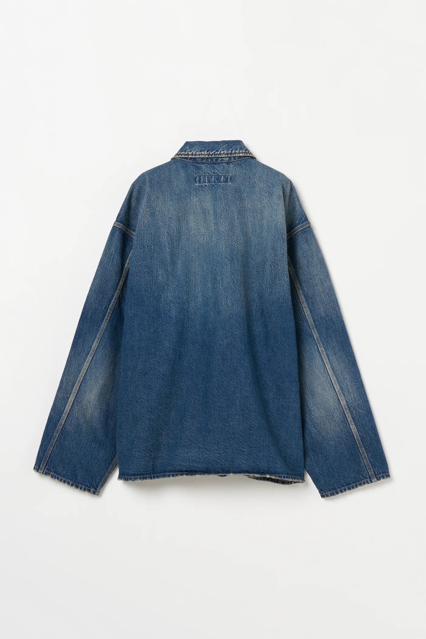 INSCRIRE - Used Denim Zip Up Blouson - DK.BLUE USED