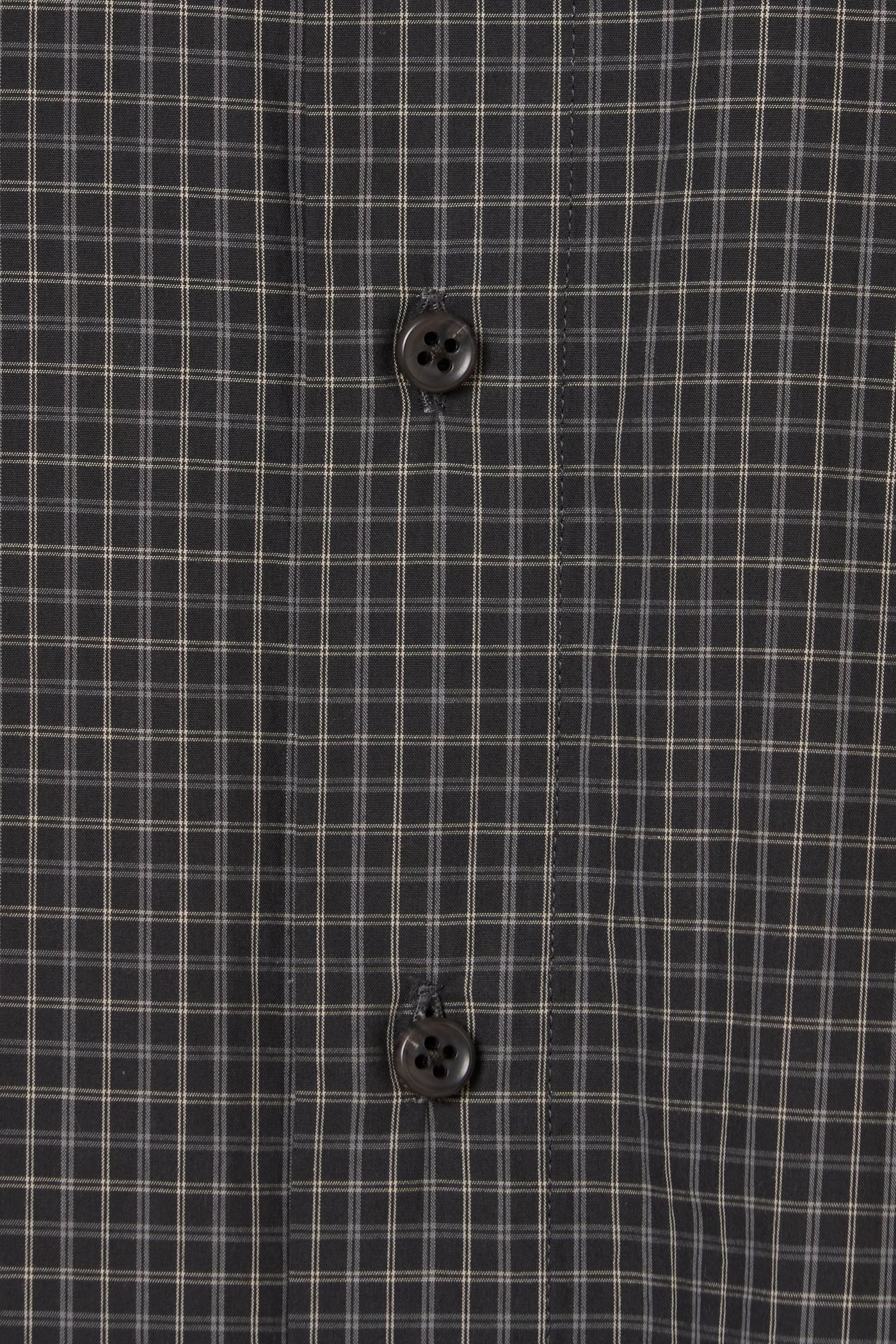 INSCRIRE - Cotton Check Cape Shirt - BLACK