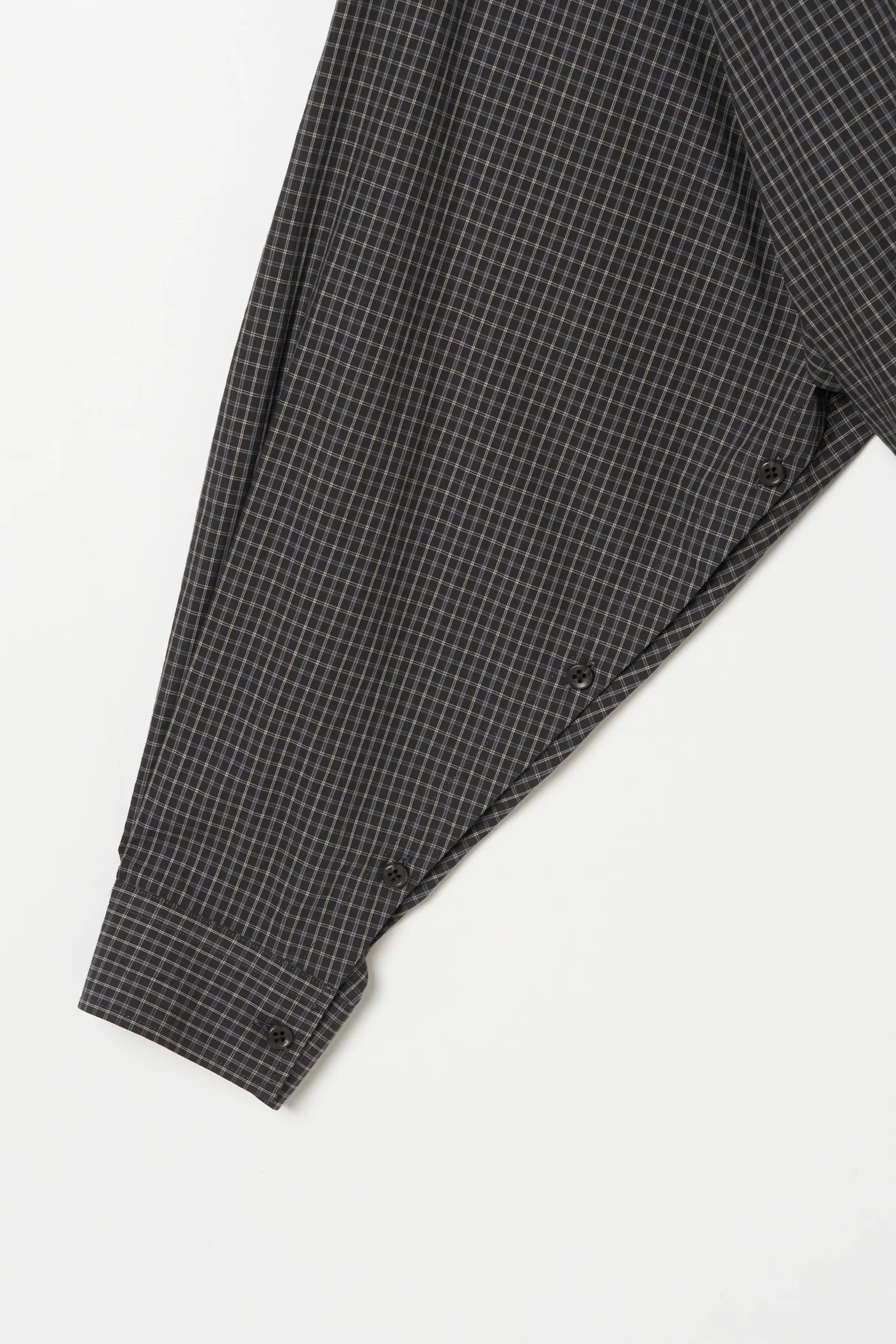 INSCRIRE - Cotton Check Cape Shirt - BLACK