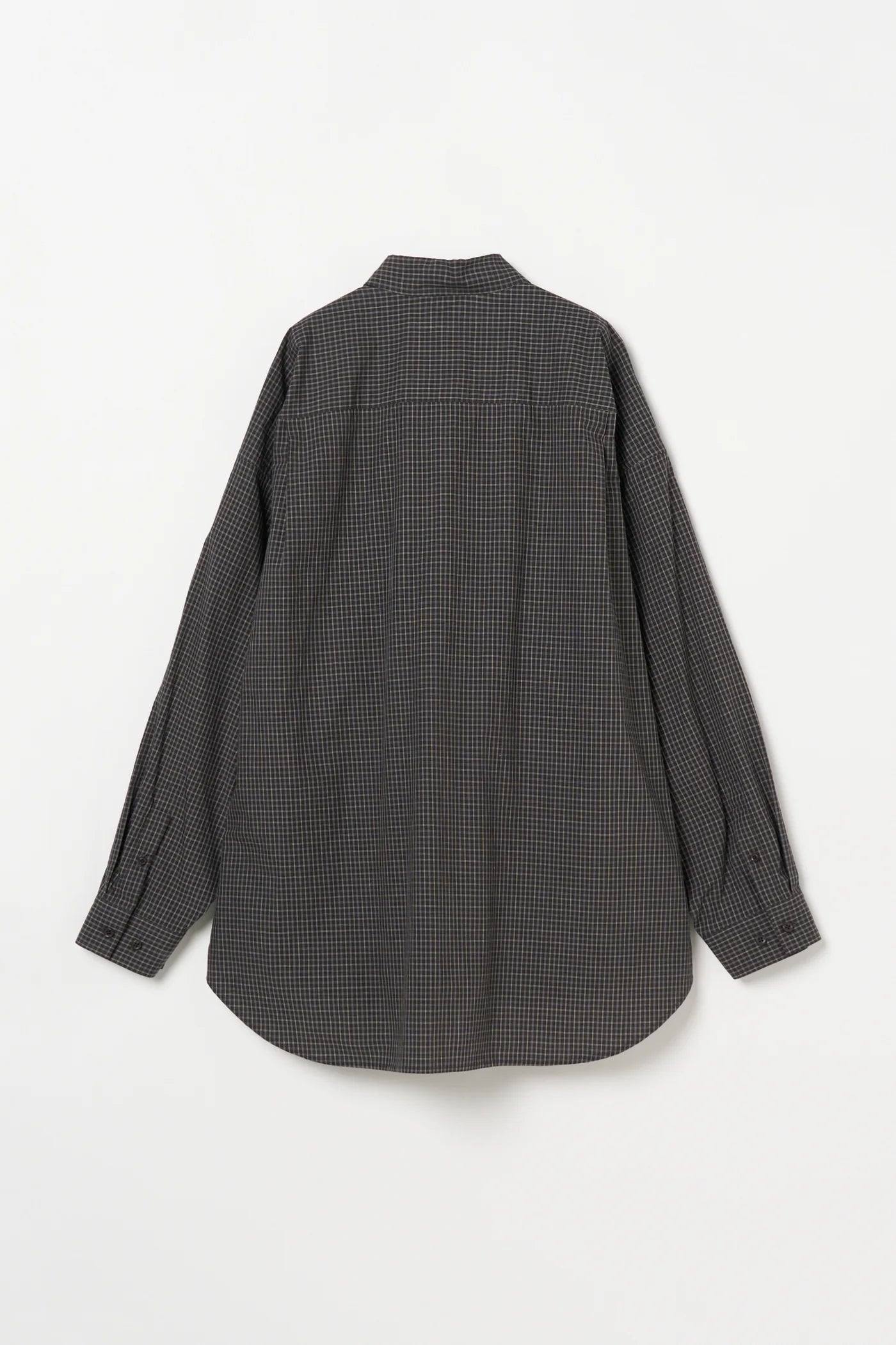 INSCRIRE - Cotton Check Cape Shirt - BLACK
