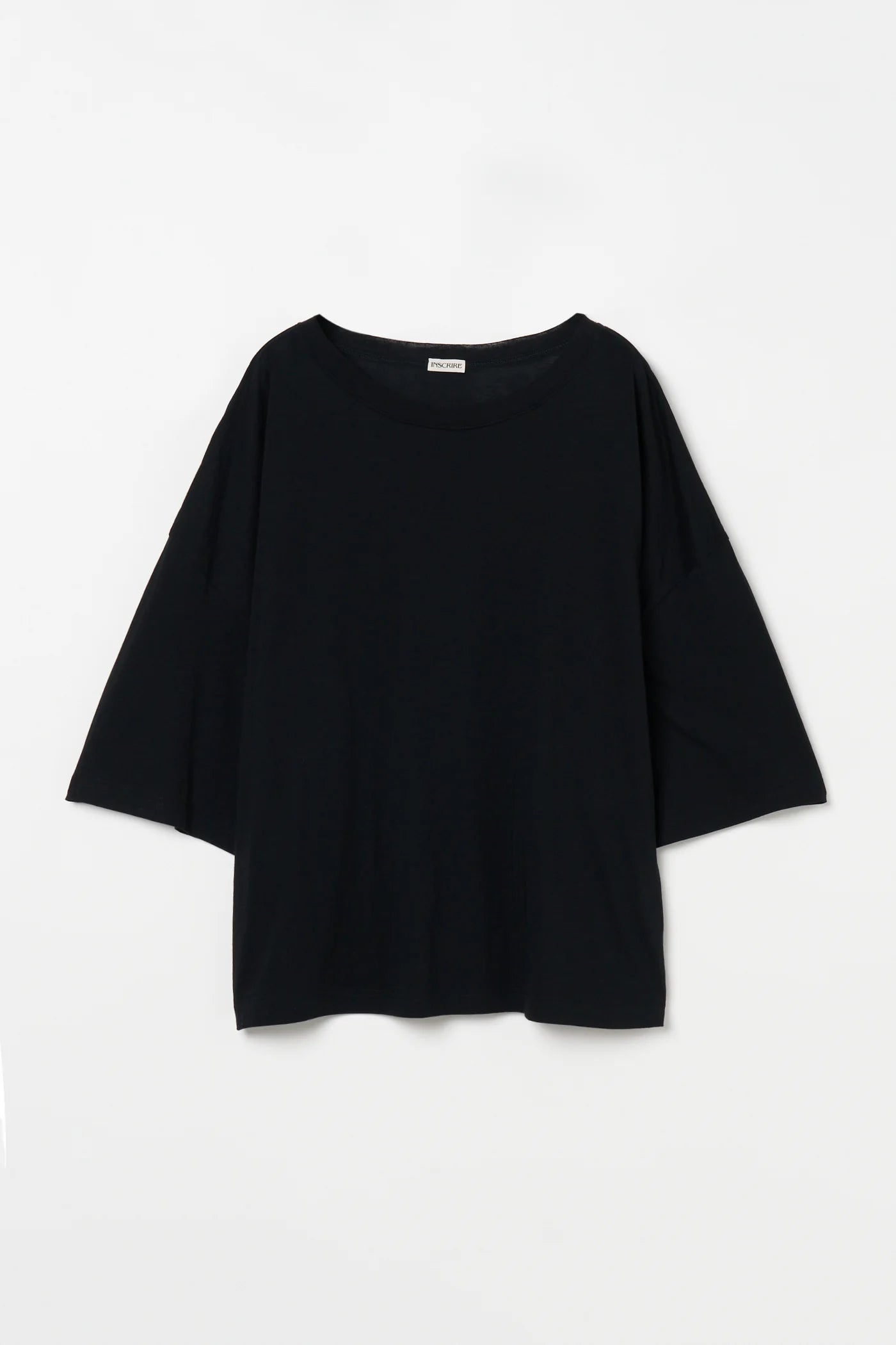 INSCRIRE - Cotton Silk Over Size T-Shirt - BLACK