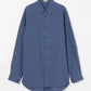 INSCRIRE - Cotton Check Cape Shirt - BLUE