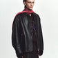 JOHN MASON SMITH / JANE SMITH - COW LEATHER VINTAGE FINISHED ZIP BLOUSON - BLACK BROWN