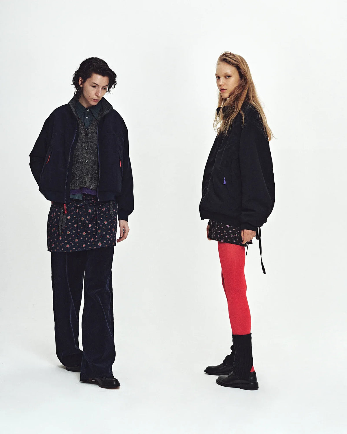 JOHN MASON SMITH / JANE SMITH - NYLON TASLAN REVERSIBLE SHELLED FLEECE JACKET - BLACK