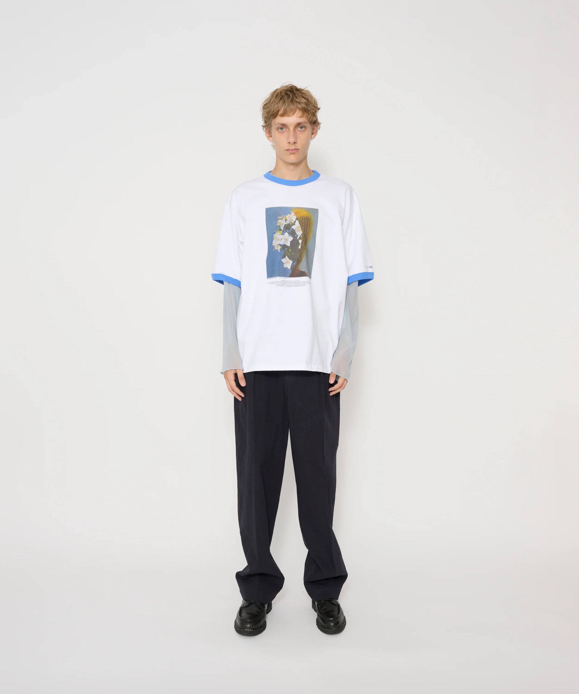 トップス NICOLA KLOOSTERMAN HYBRID RINGER T-SHIRT JOHN MASON SMITH / JANE SMITH NICOLA KLOOSTERMAN HYBRID