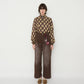 JOHN MASON SMITH / JANE SMITH - 8W COTTON CORDUROY TUCK 5 POCKET PANTS - BROWN