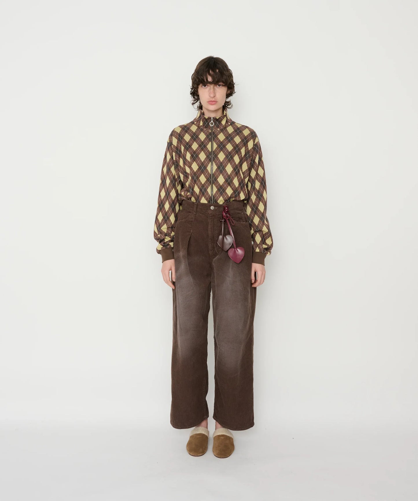 JOHN MASON SMITH / JANE SMITH - 8W COTTON CORDUROY TUCK 5 POCKET PANTS - BROWN