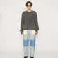 JOHN MASON SMITH / JANE SMITH - 5G COTTON TILDEN DAMAGE SWEATER - CHARCOAL