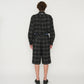 JOHN MASON SMITH / JANE SMITH - COTTON FLANNEL NEEDLE PUNCH OVERSIZED REGULAR COLLAR SHIRTS - GRAY