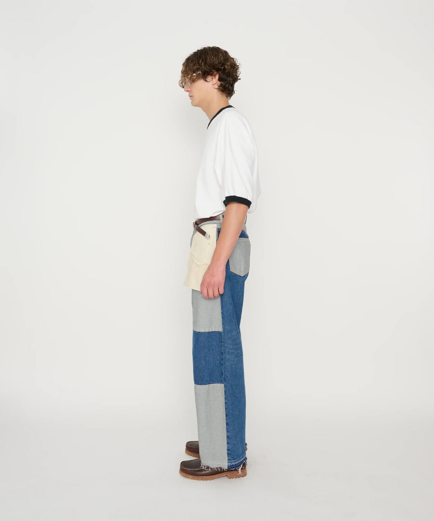 JOHN MASON SMITH / JANE SMITH - MICKEY FACE RINGER T-SHIRT - WHITE BLACK RINGER