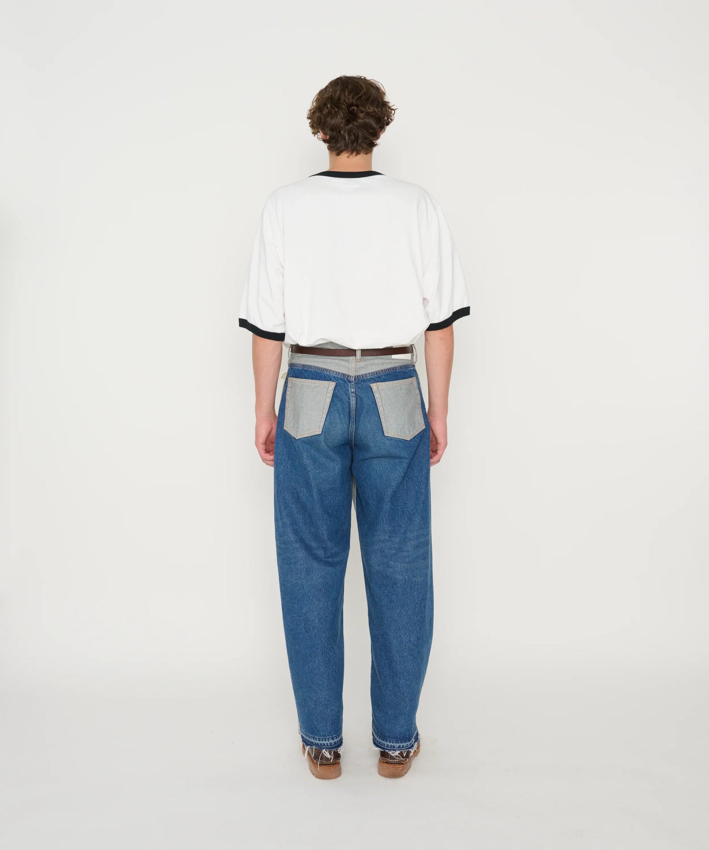 JOHN MASON SMITH / JANE SMITH - MICKEY FACE RINGER T-SHIRT - WHITE BLACK RINGER