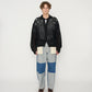 JOHN MASON SMITH / JANE SMITH - 7G MESH POLO COLLAR CARDIGAN - BLACK
