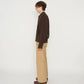JOHN MASON SMITH / JANE SMITH - 7G MESH POLO COLLAR CARDIGAN - BROWN